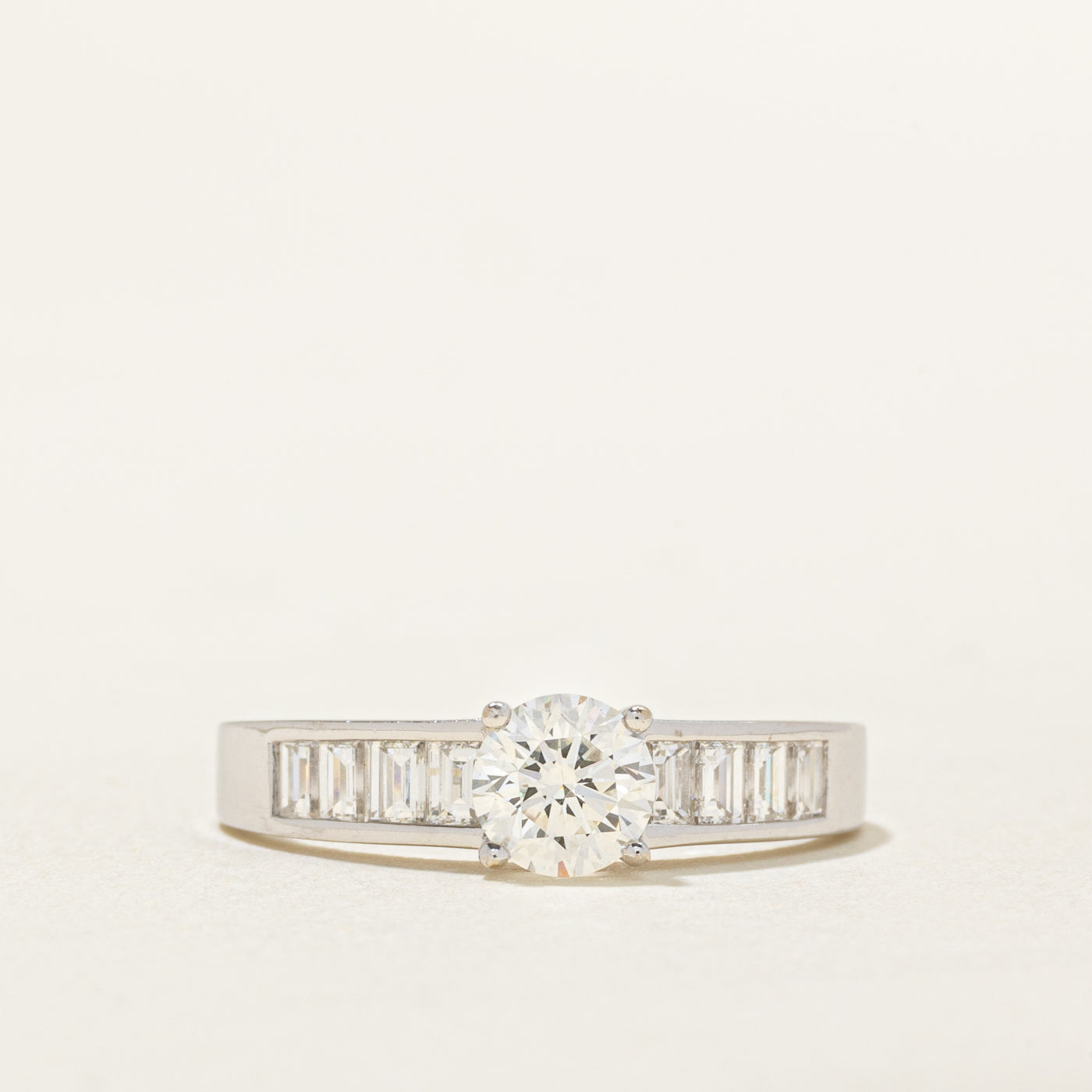 Solitaire with Channel Accents Engagement Ring | 1.07 ctw, SZ 6.75 |