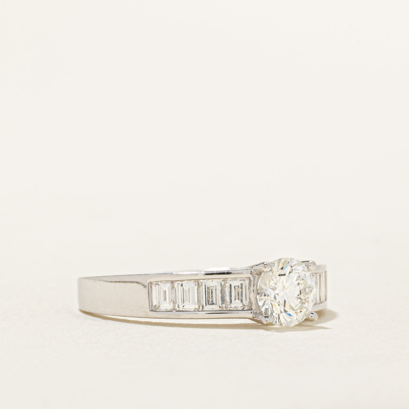Solitaire with Channel Accents Engagement Ring | 1.07 ctw, SZ 6.75 |