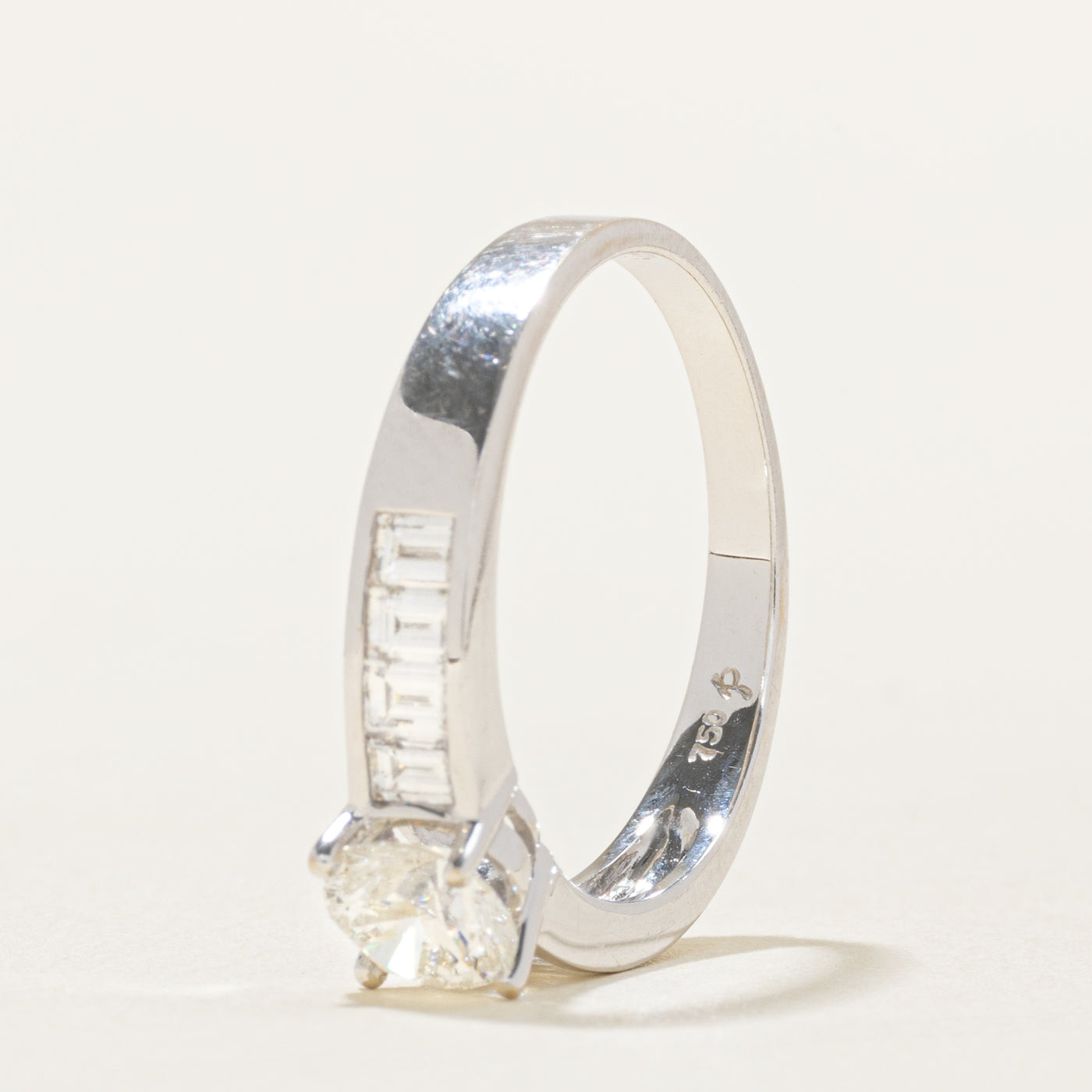 Solitaire with Channel Accents Engagement Ring | 1.07 ctw, SZ 6.75 |