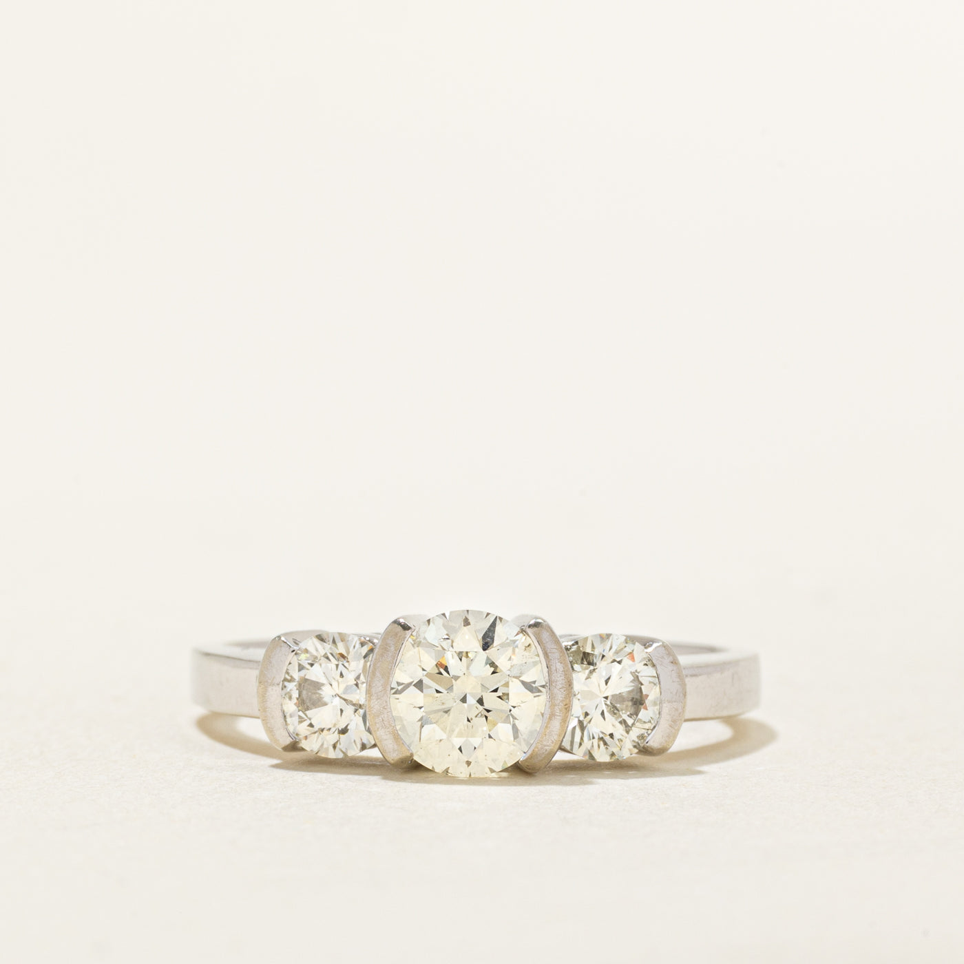 Three Stone Canadian Diamond Engagement Ring | 1.51 ctw, SZ 8.75 |