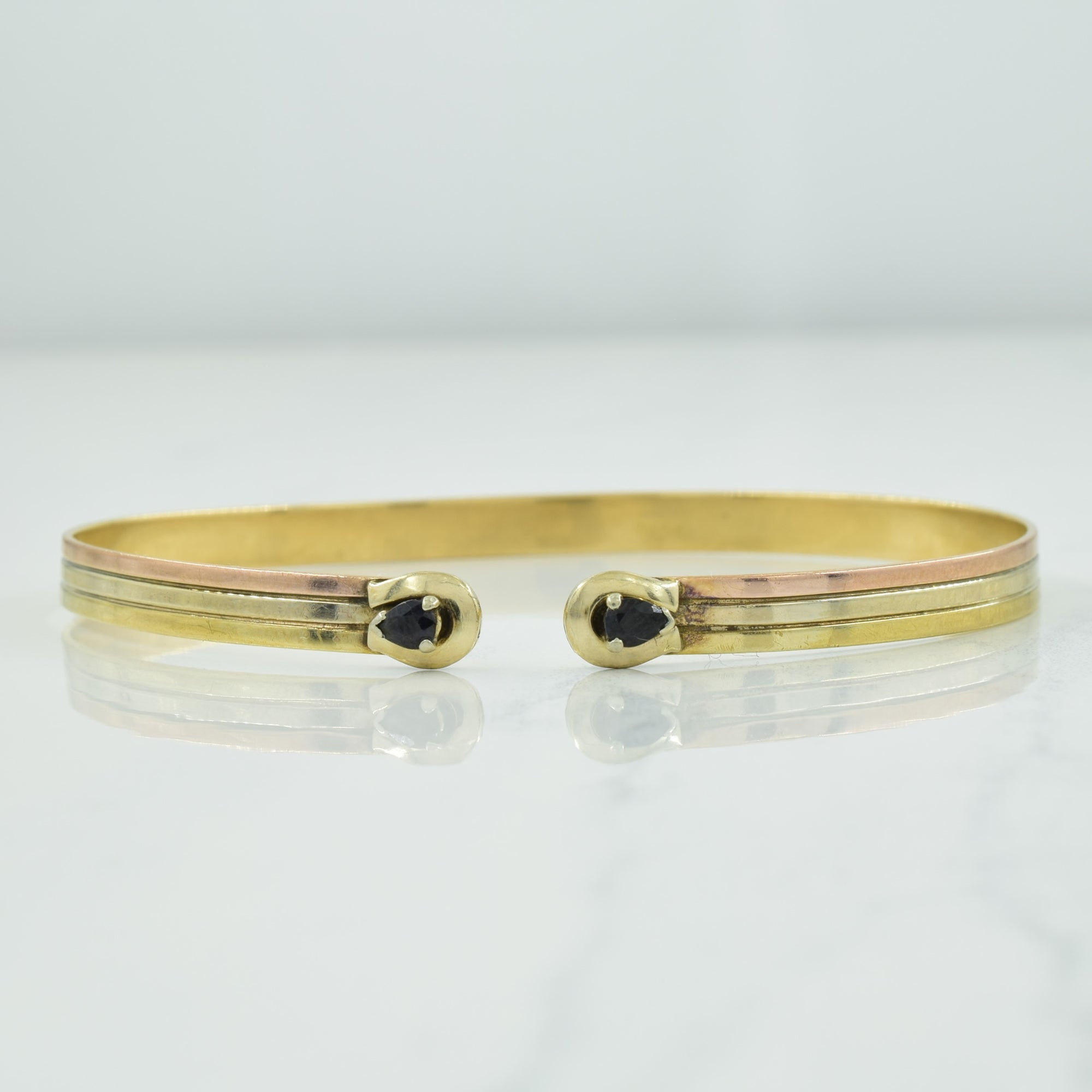 Tri Tone Gold Sapphire Bracelet | 0.40ctw | 7