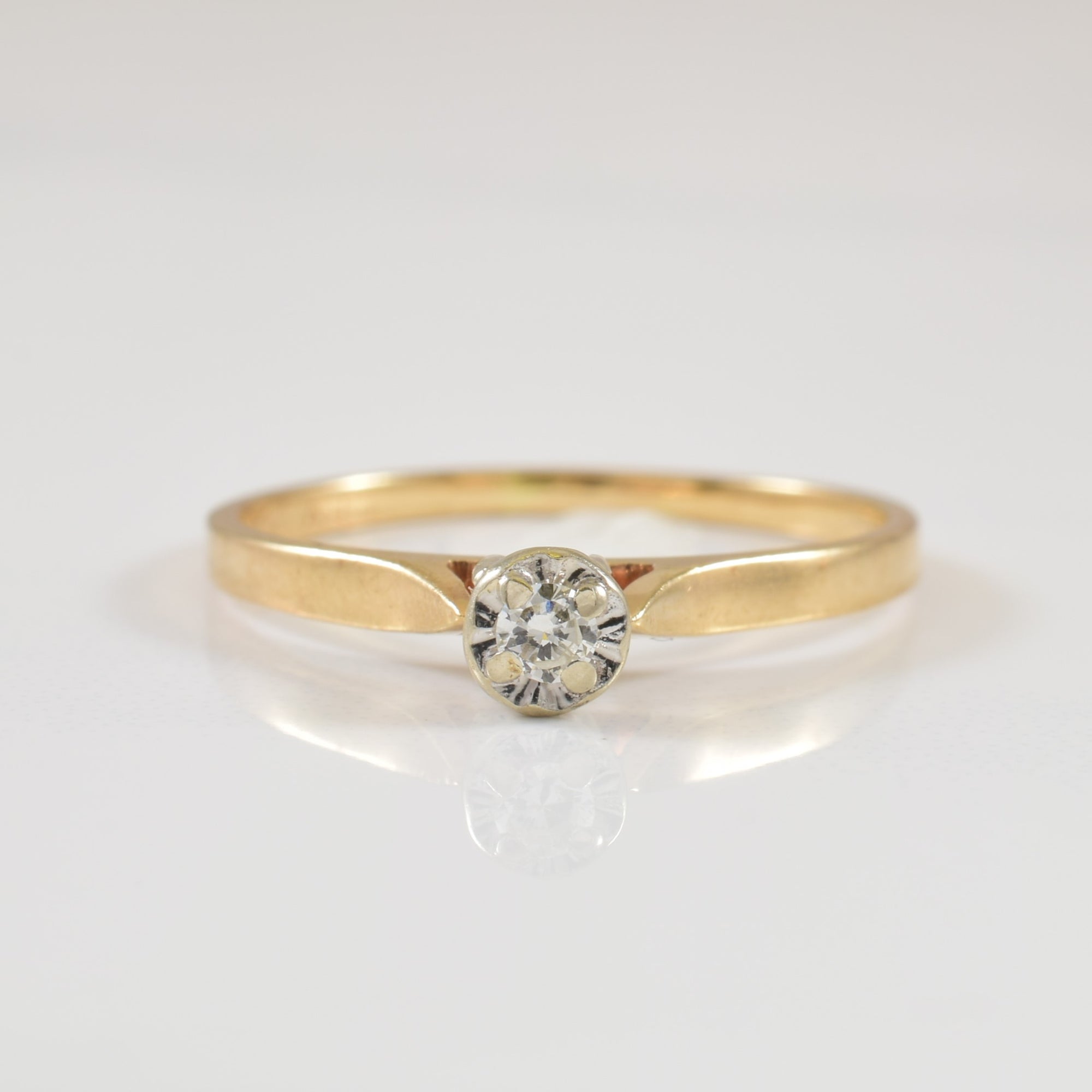 Solitaire Diamond Cathedral Ring | 0.05ct | SZ 7.75 |