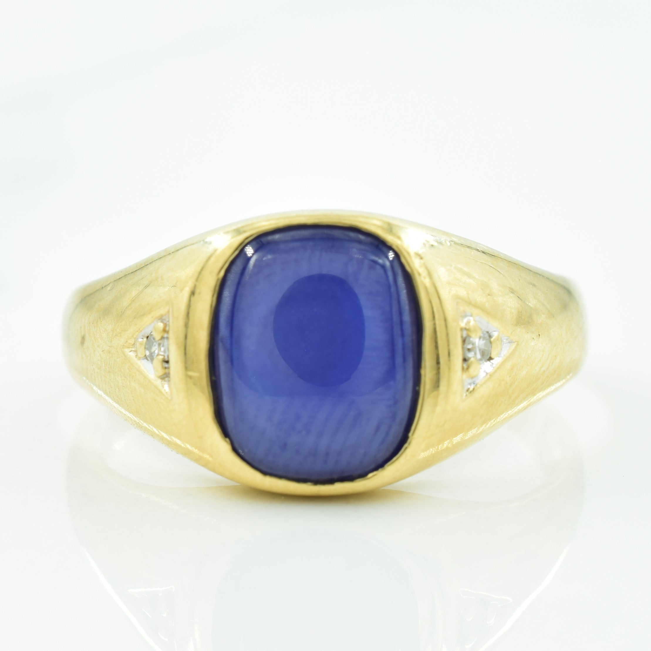 Synthetic Star Sapphire & Diamond Ring | 3.00ct, 0.02ctw | SZ 10.75 |