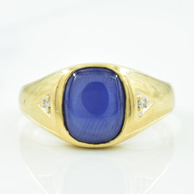 Synthetic Star Sapphire & Diamond Ring | 3.00ct, 0.02ctw | SZ 10.75 |