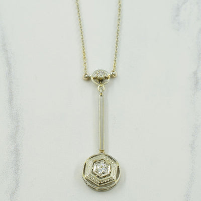 European Cut Diamond Necklace | 0.15ctw | 15.5
