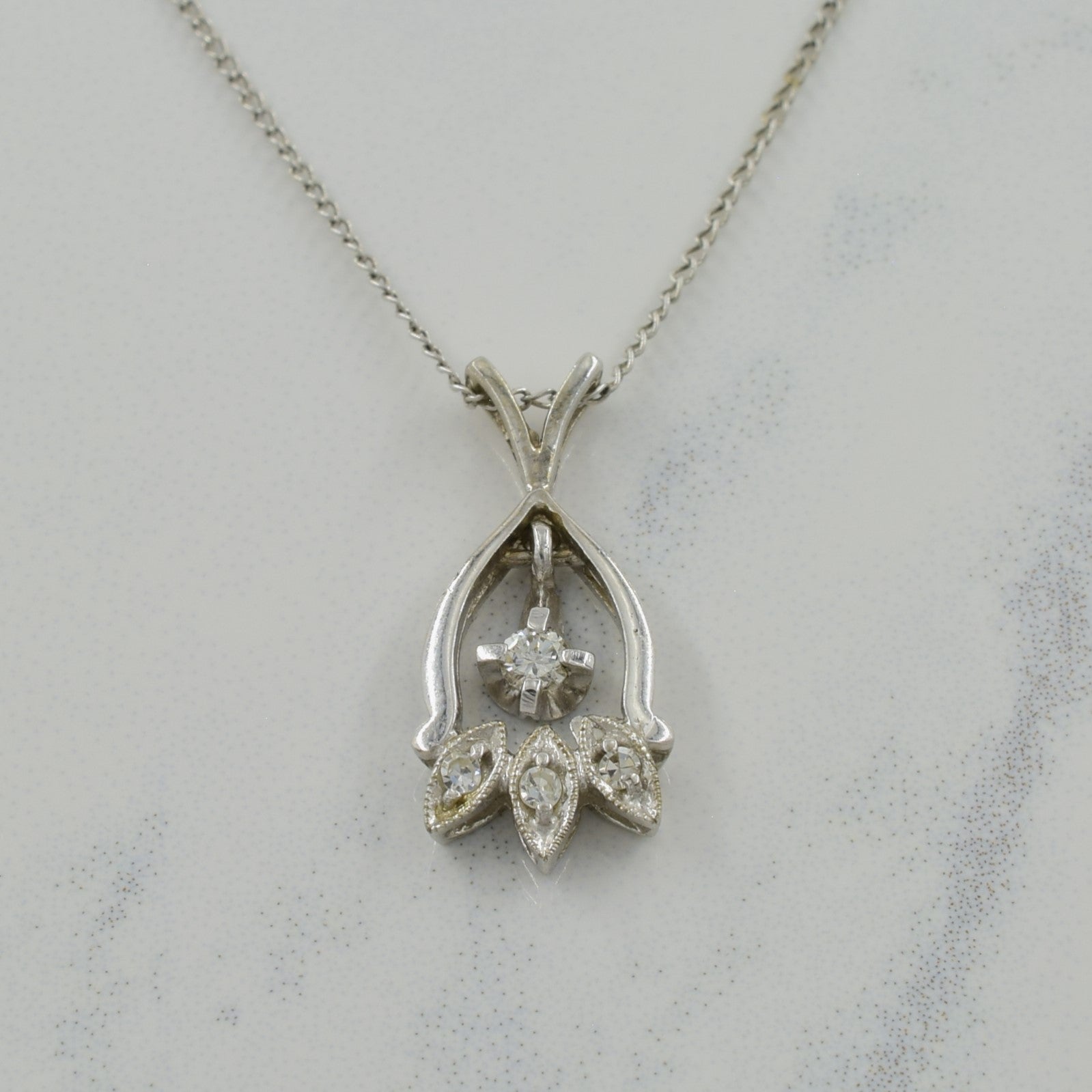 Floating Diamond Pendant Necklace | 0.07ctw | 16.5