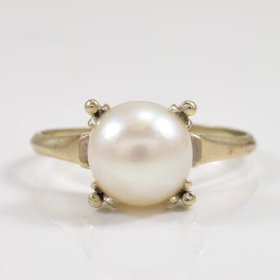 Solitaire Pearl Ring | 4.00ct | SZ 7.25 |