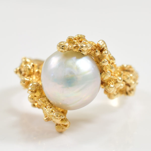 Baroque Pearl Bypass Ring | 6.00ct | SZ 7.75 |