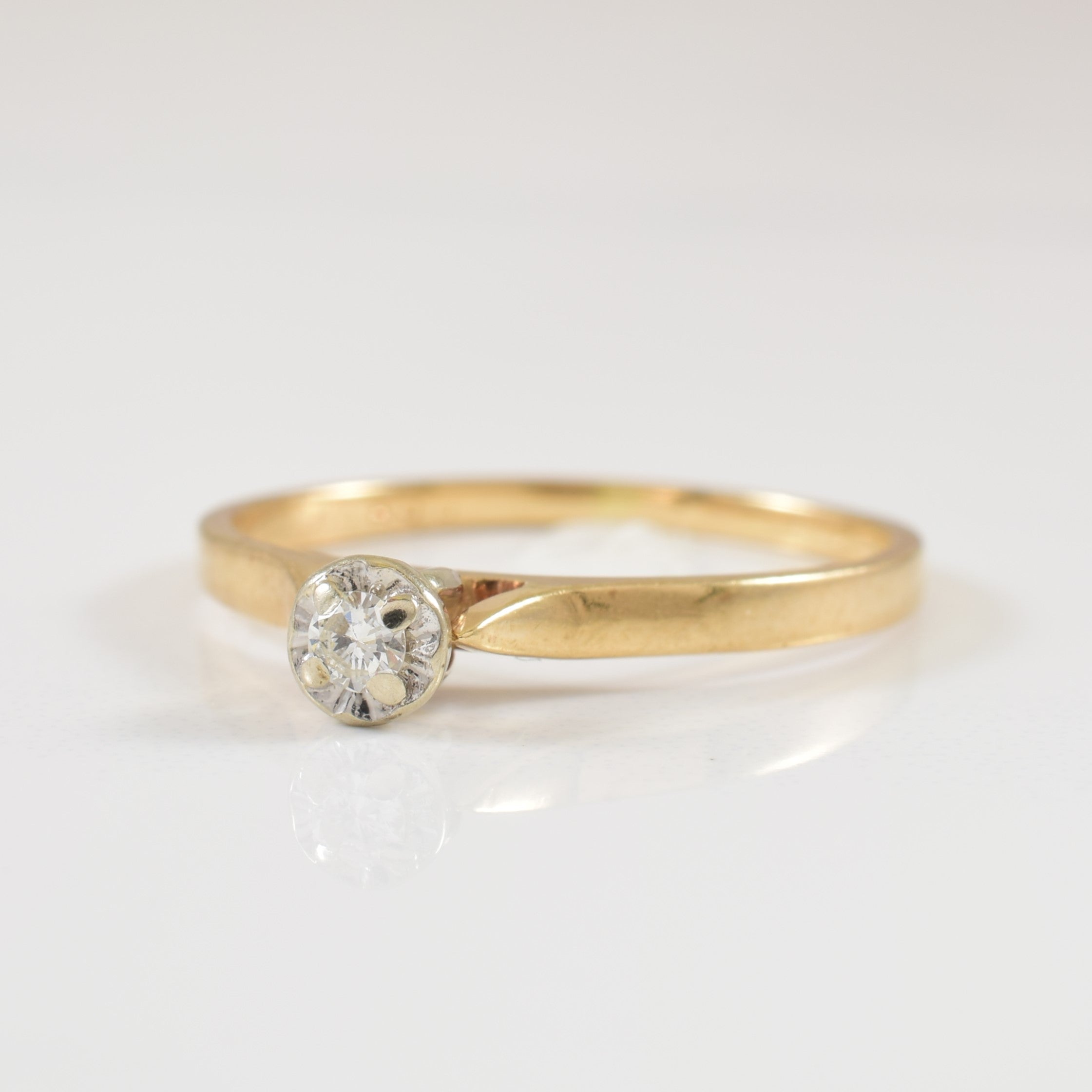 Solitaire Diamond Cathedral Ring | 0.05ct | SZ 7.75 |