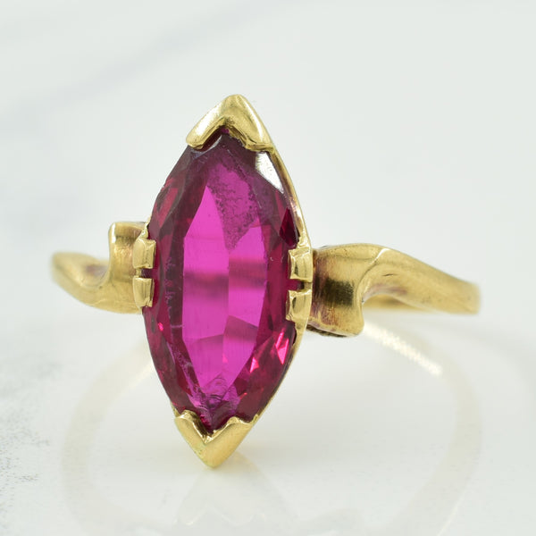 Synthetic Ruby Bypass Ring | 3.00ct | SZ 8.25 |