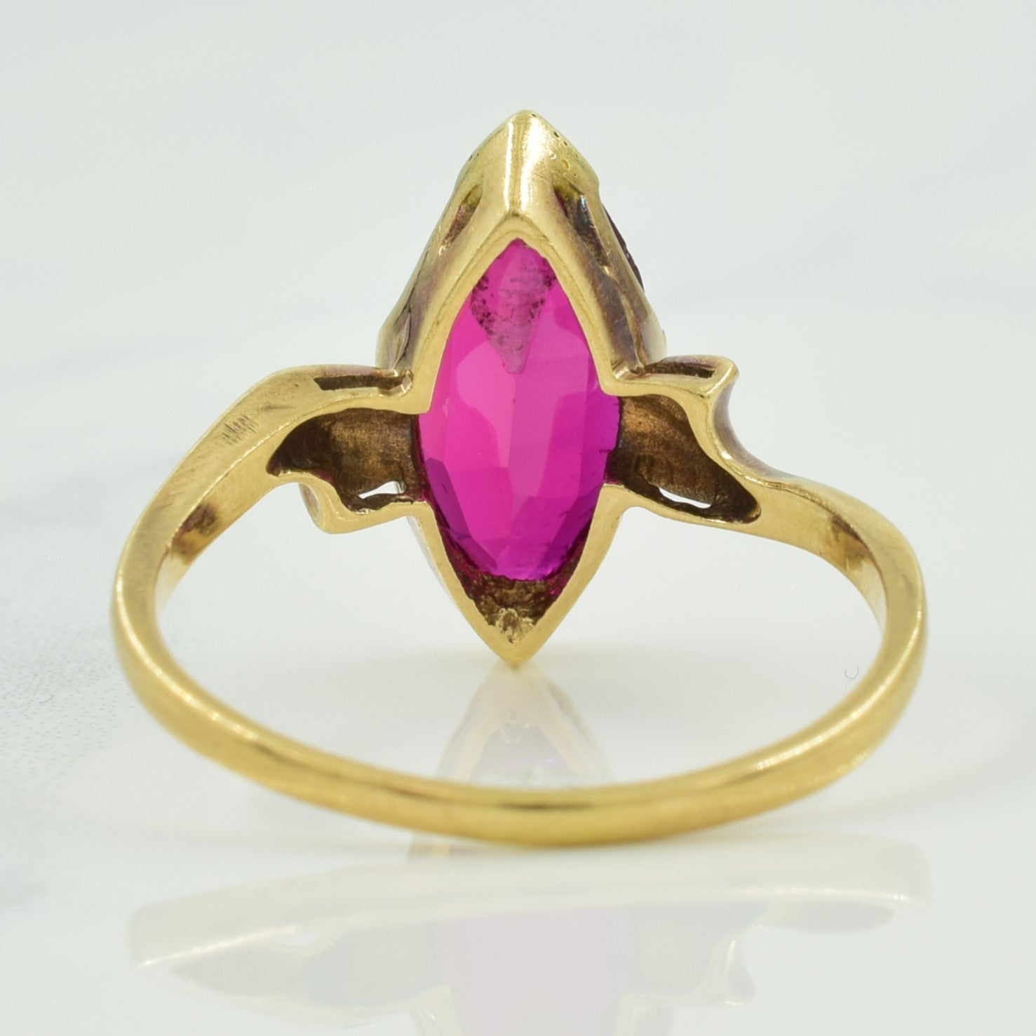 Synthetic Ruby Bypass Ring | 3.00ct | SZ 8.25 |
