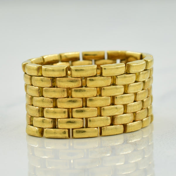 18k Yellow Gold Panther Chain Link Ring | SZ 6 |