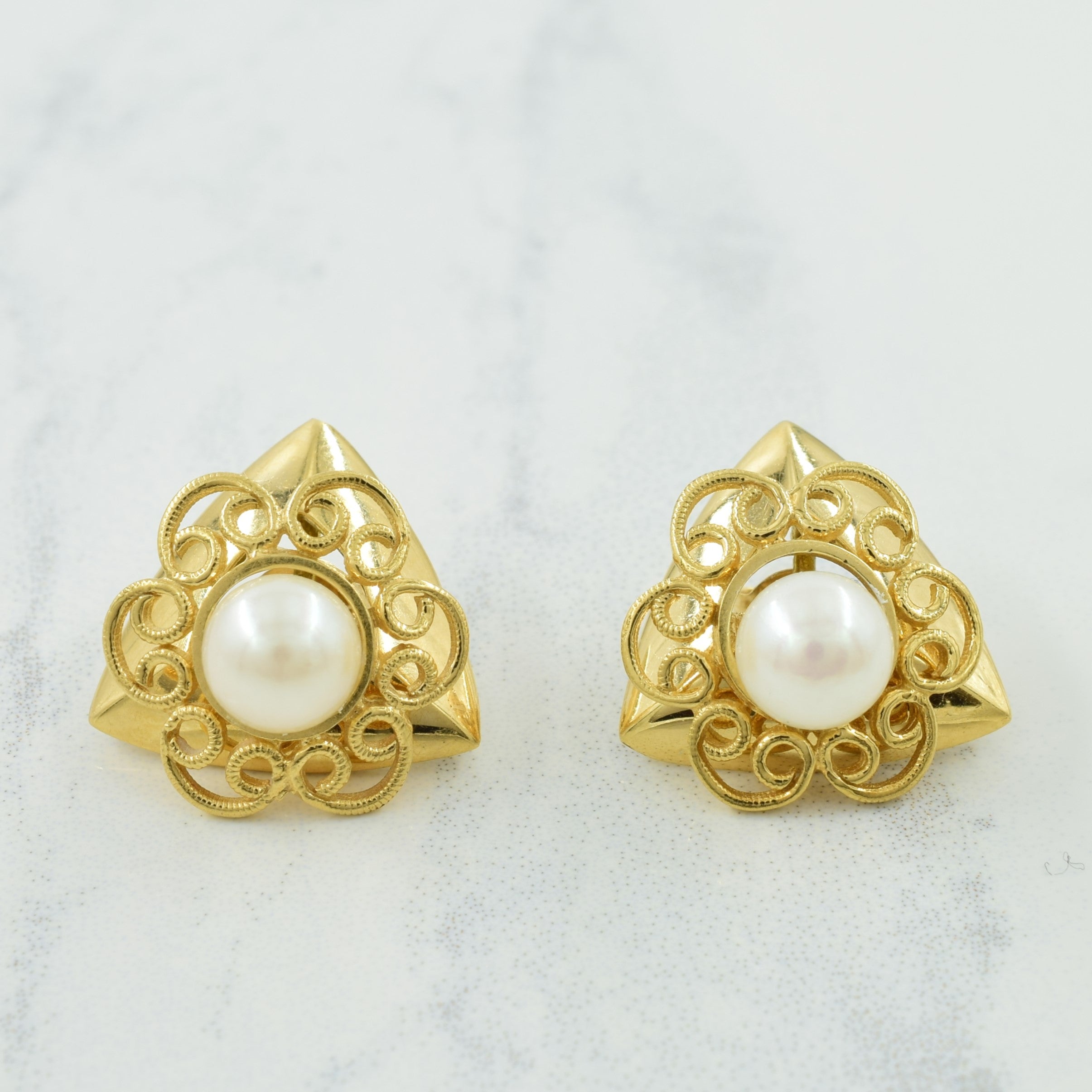 Boucles d'oreilles trois pièces en perles | 3,00 ctw | 