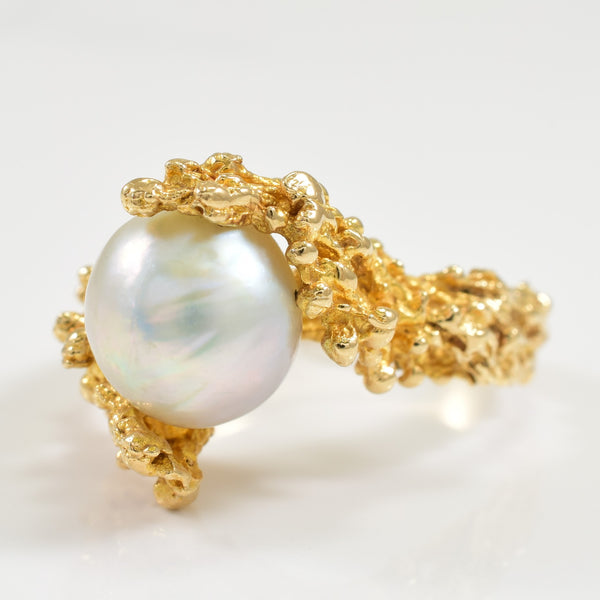Baroque Pearl Bypass Ring | 6.00ct | SZ 7.75 |