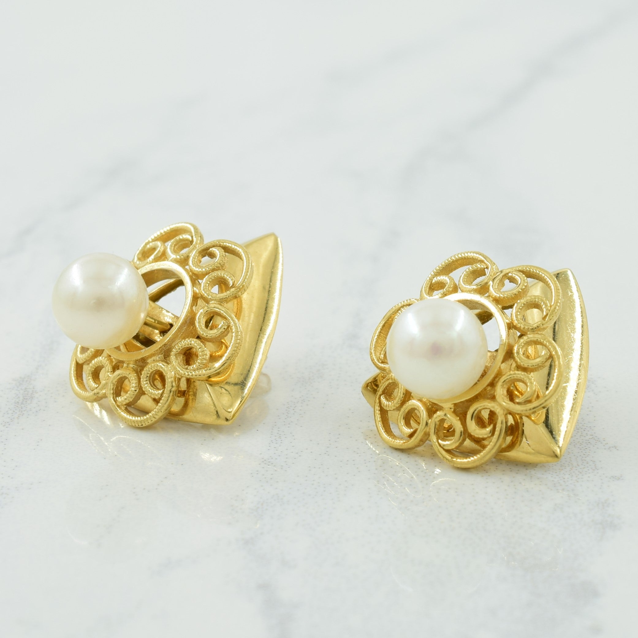 Boucles d'oreilles trois pièces en perles | 3,00 ctw | 