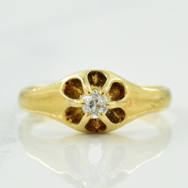 Antique Victorian Belcher Set Old European Diamond Ring | 0.07ct | SZ 4.5 |