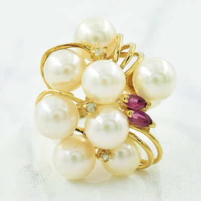 Multi Gemstone & Diamond Ring | 14.50ctw, 0.03ctw | SZ 7.25 |