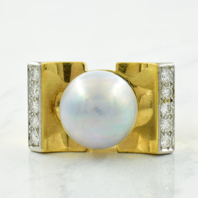Mabé Pearl & Diamond Ring | 8.00ct, 0.40ctw | SZ 8.25 |