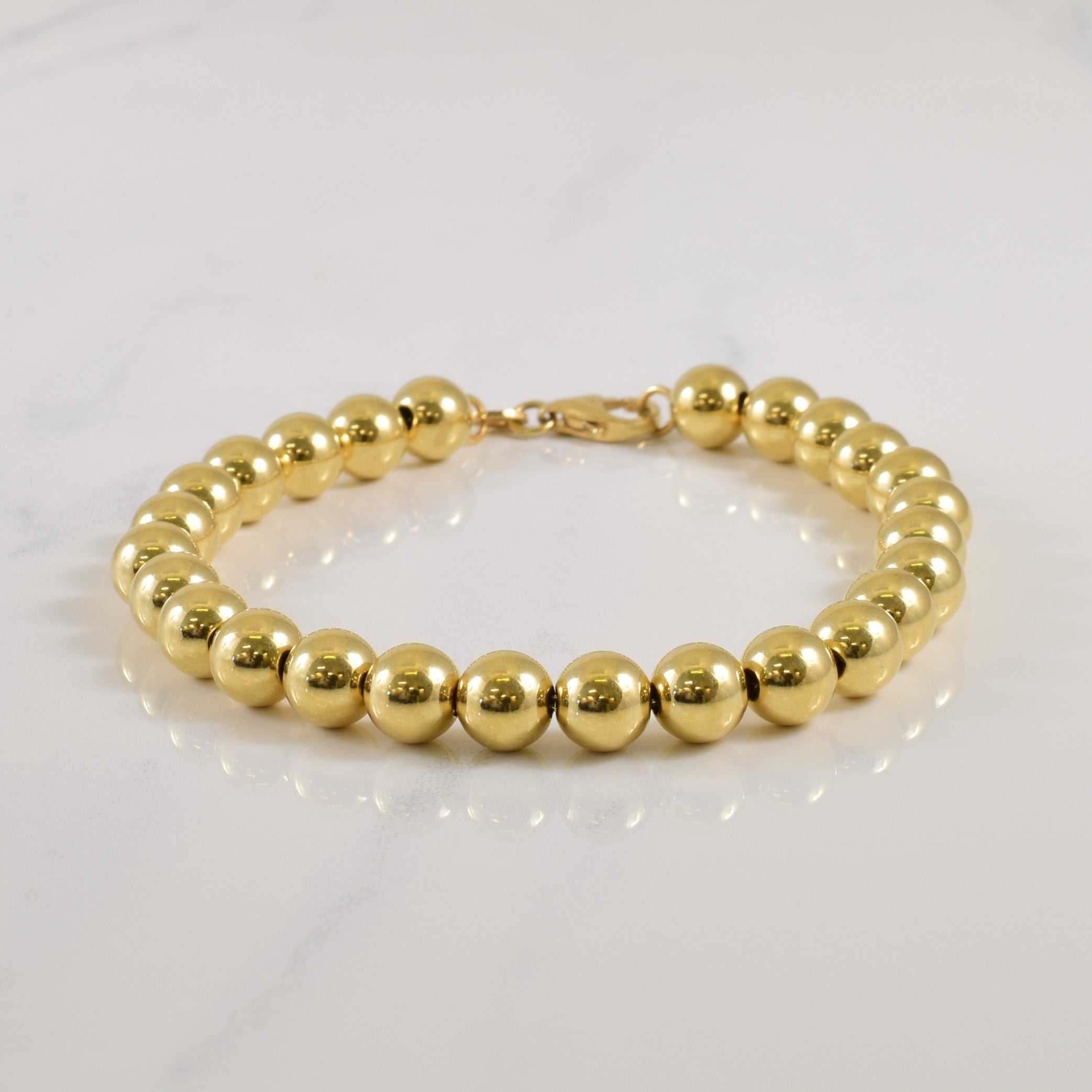 18k Yellow Gold Bead Bracelet | 6.75" |