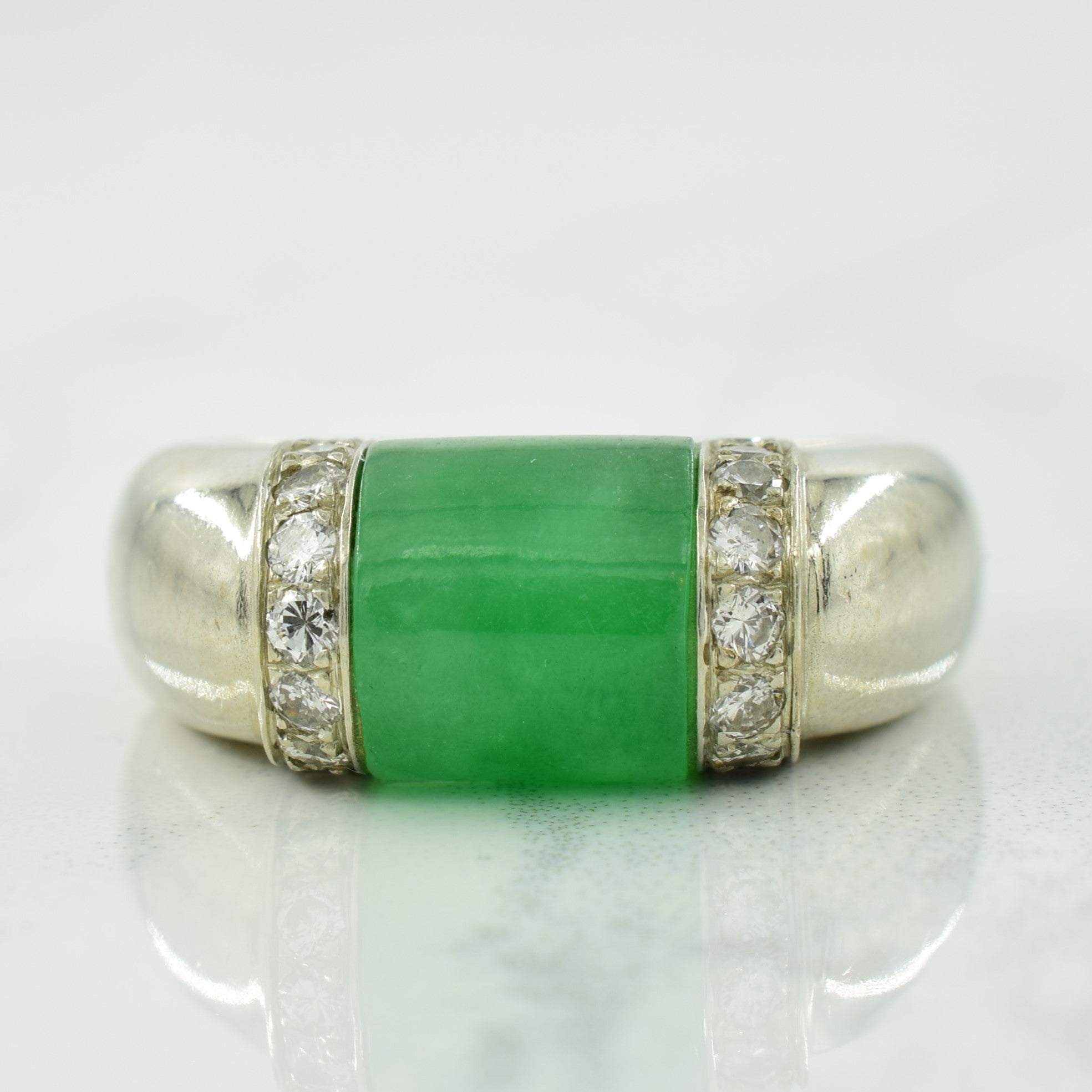 Jadeite & Diamond Ring | 5.00ct, 0.36ctw | SZ 6.5 |
