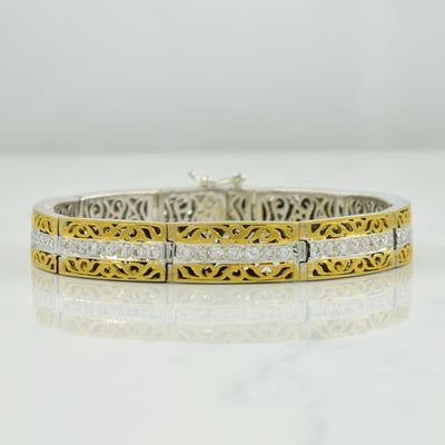 Two Tone Gold Diamond Bracelet | 1.42ctw | 7