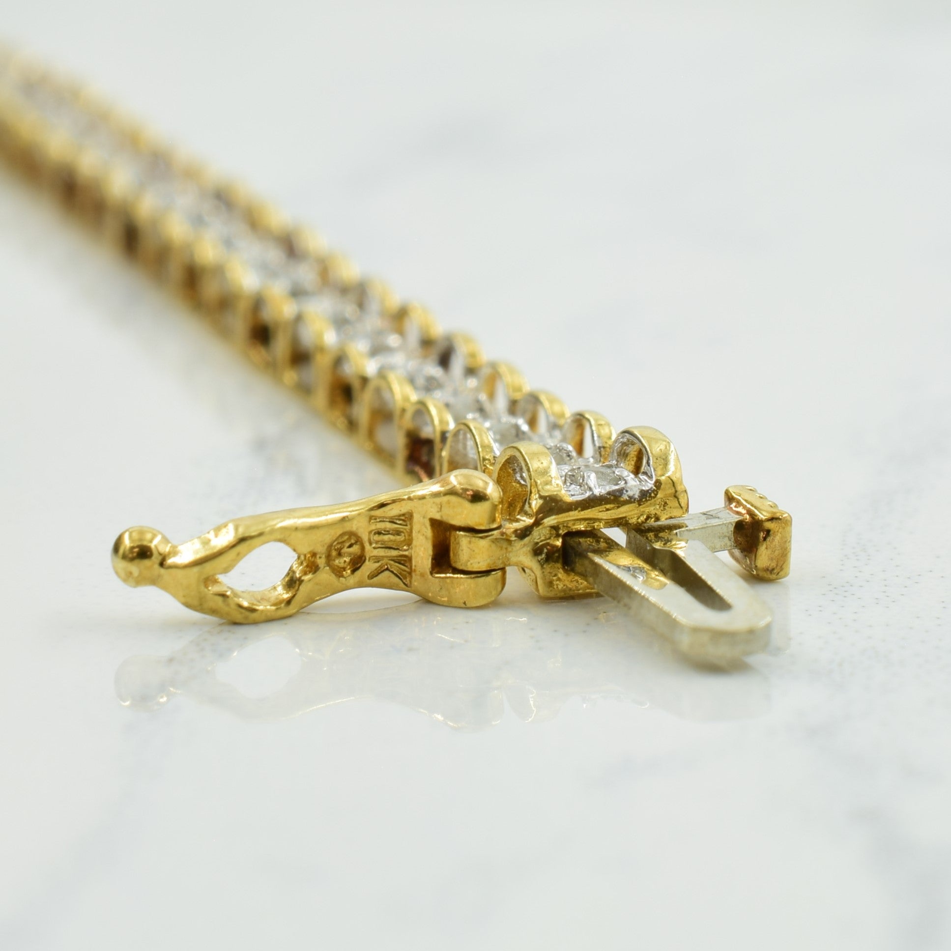10k Yellow Gold Diamond Tennis Bracelet | 0.33ctw | 7