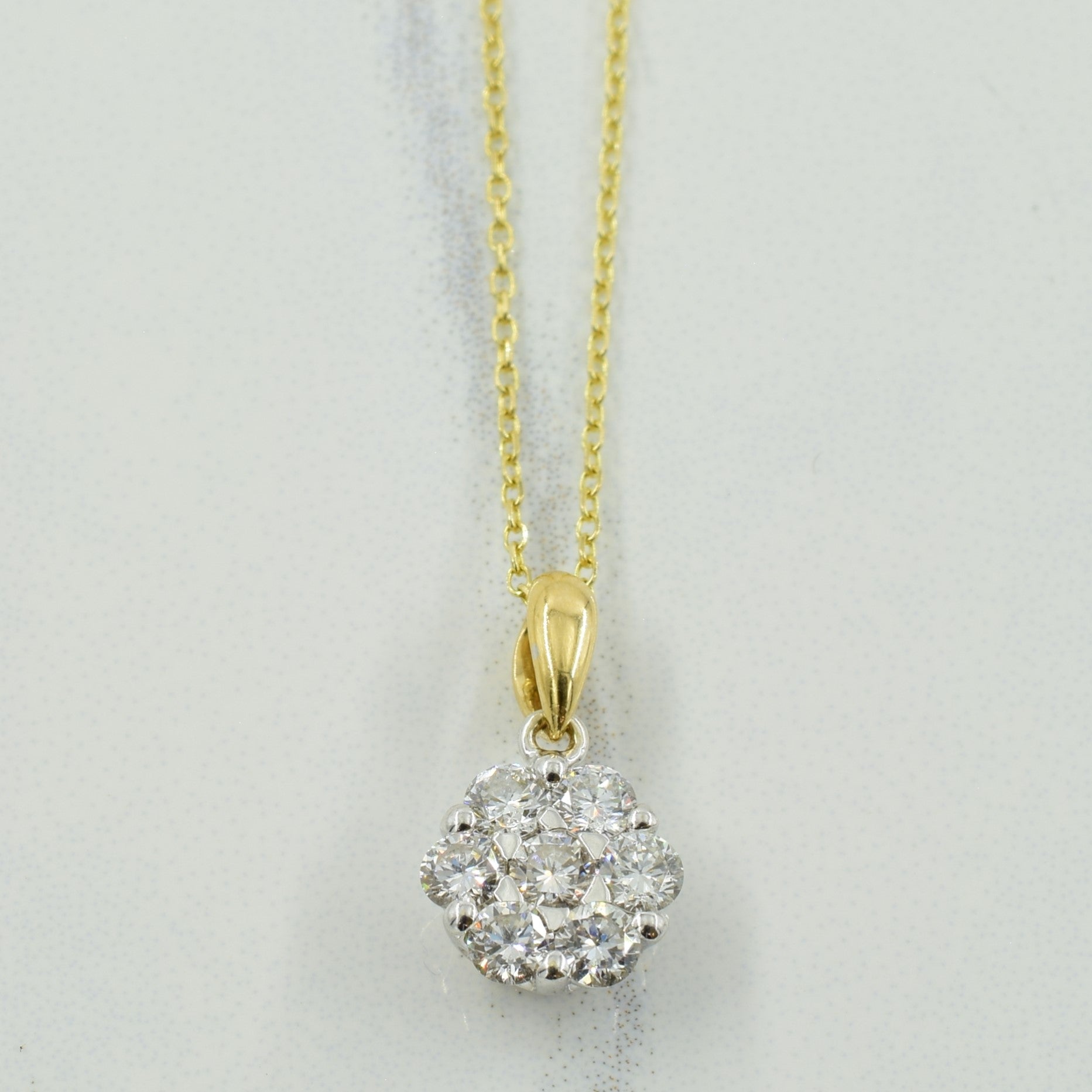 Adjustable Diamond Cluster Necklace | 0.42ctw | 16