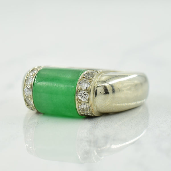 Jadeite & Diamond Ring | 5.00ct, 0.36ctw | SZ 6.5 |