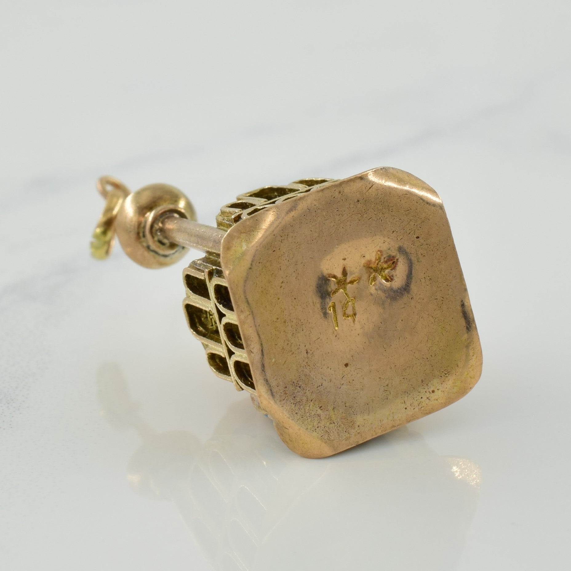 14k Yellow Gold Mosque Charm |