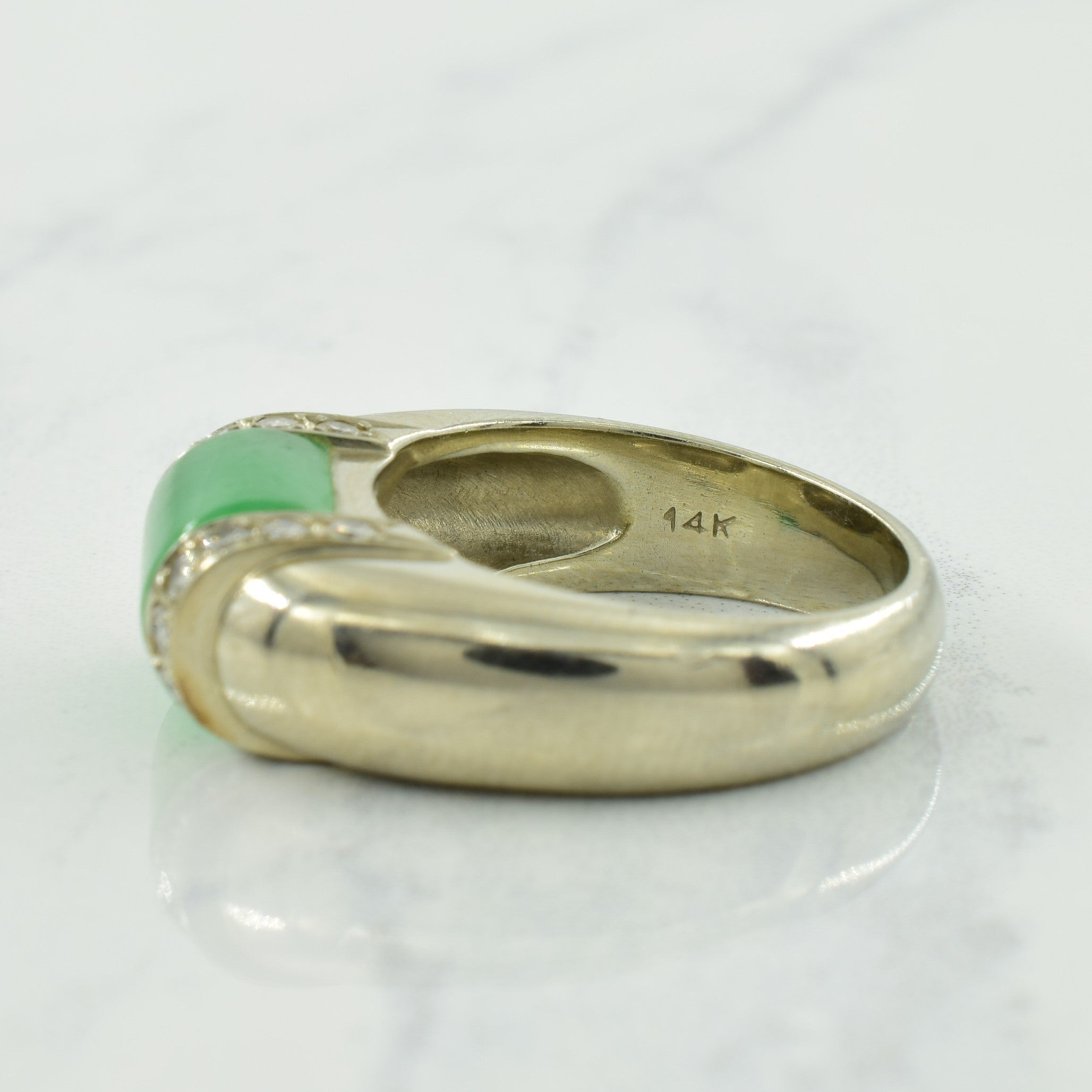 Jadeite & Diamond Ring | 5.00ct, 0.36ctw | SZ 6.5 |