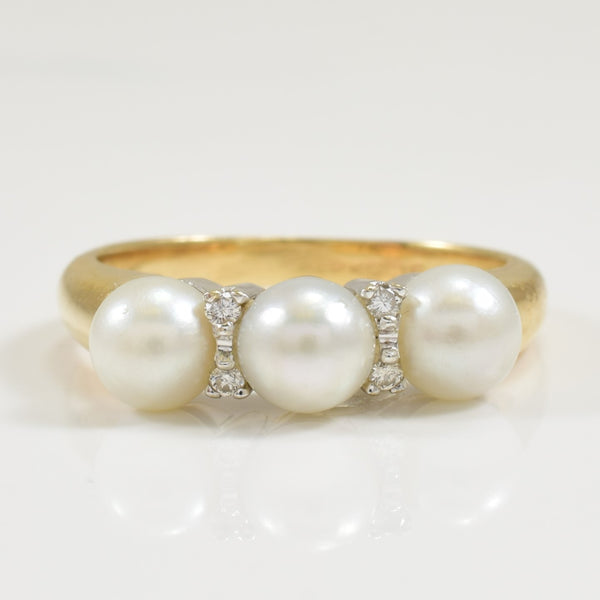 Pearl & Diamond Ring | 3.00ctw, 0.04ctw | SZ 5.5 |