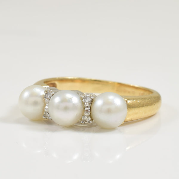 Pearl & Diamond Ring | 3.00ctw, 0.04ctw | SZ 5.5 |