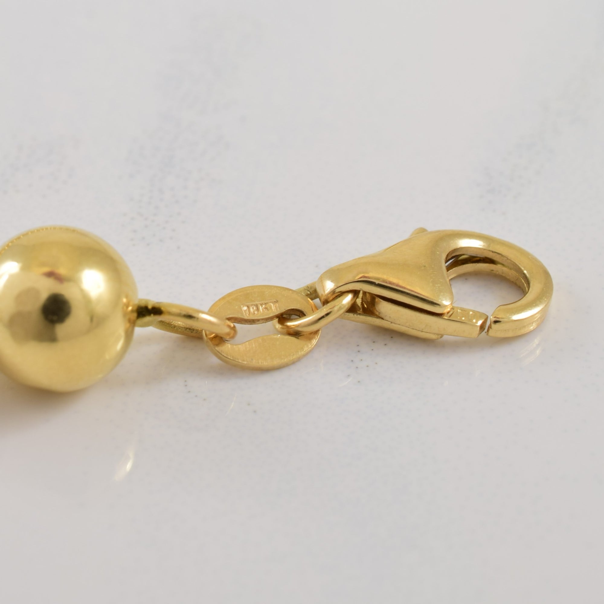 18k Yellow Gold Bead Bracelet | 6.75