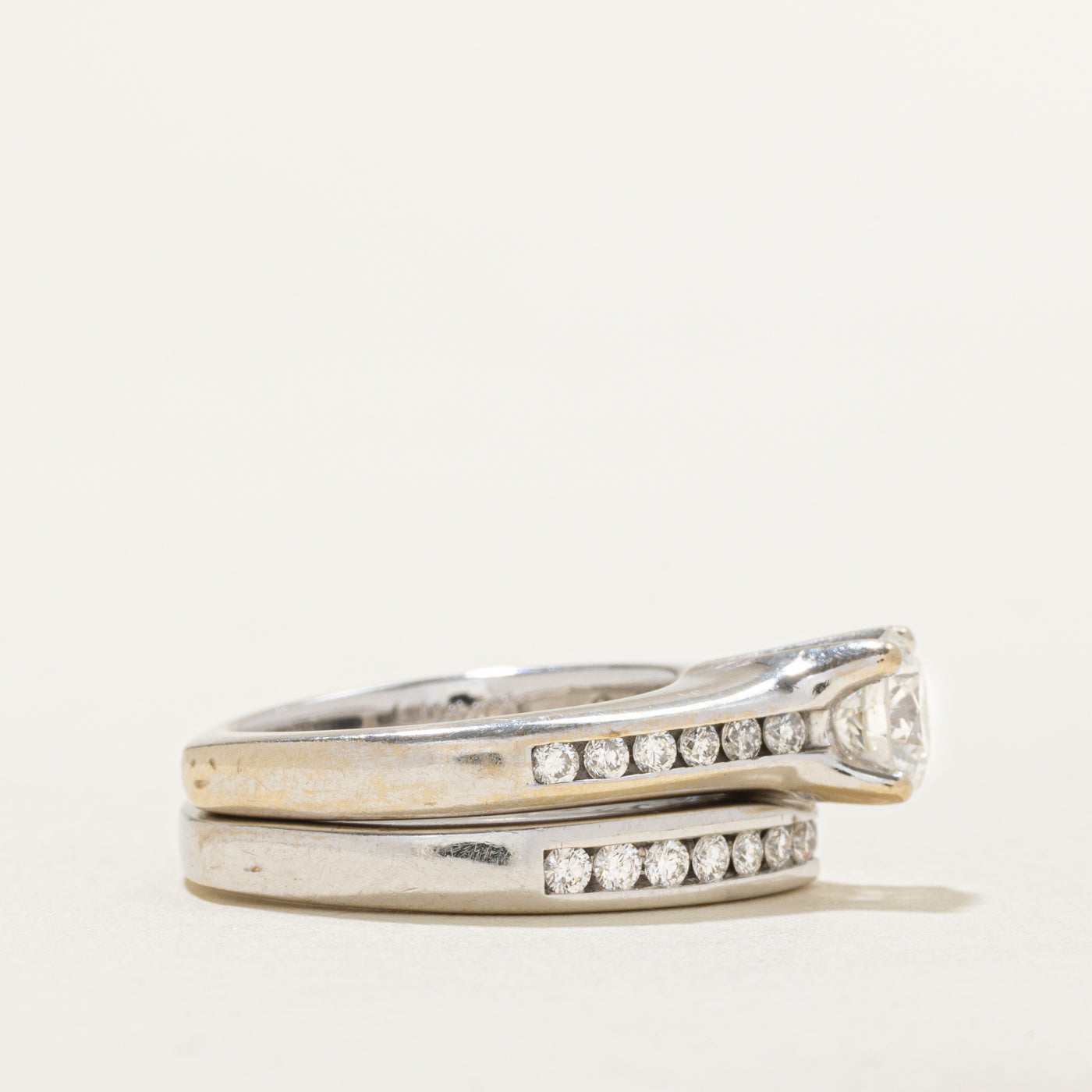 Channel Canadian Diamond Engagement Ring Set | 1.24 ctw, SZ 4.5 |