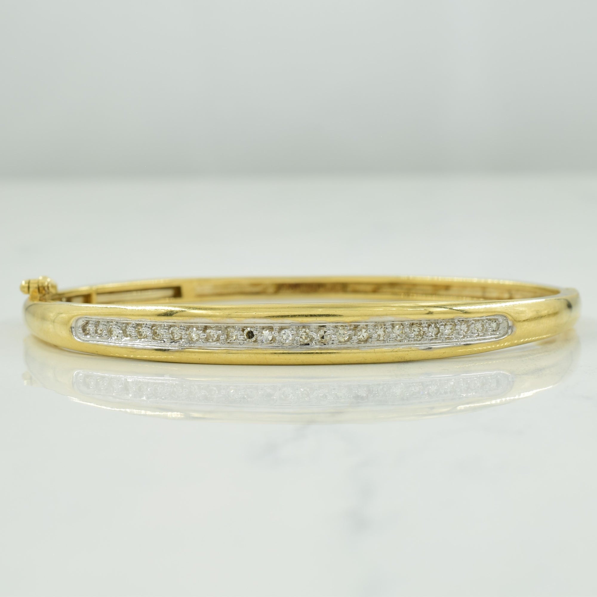 Diamond 10K Yellow Gold Bracelet Bangle | 0.25ctw | 7.25