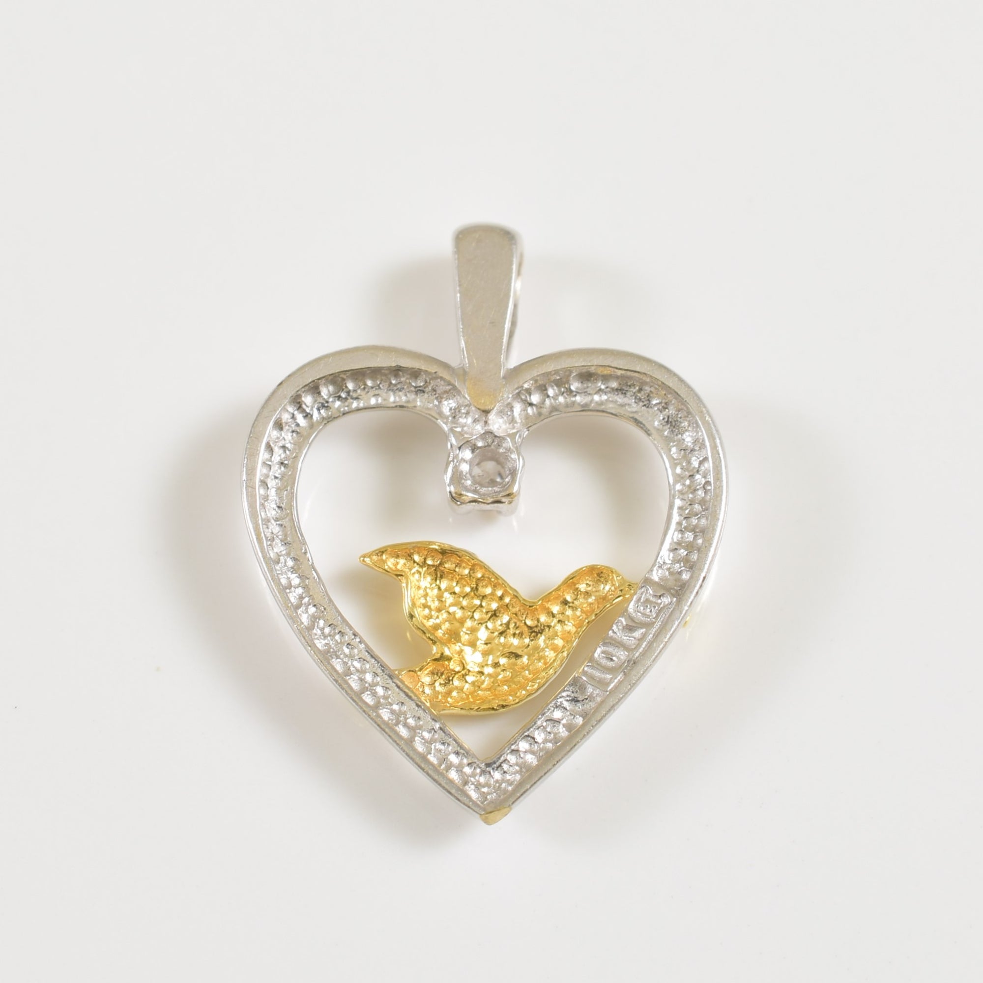 Diamond Heart & Dove Pendant | 0.01ct |