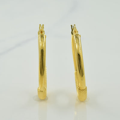 18k Yellow Gold Textured Earrings |