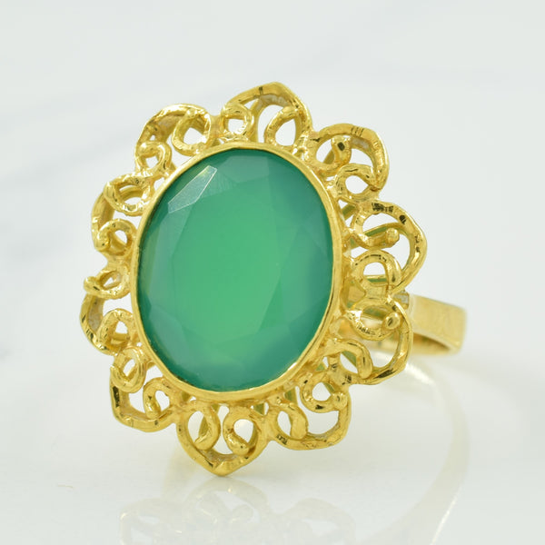 Green Onyx Cocktail Ring | 4.80ct | SZ 8.5 |