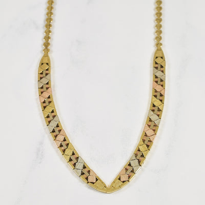 14k Tri Tone Fancy Chain | 17