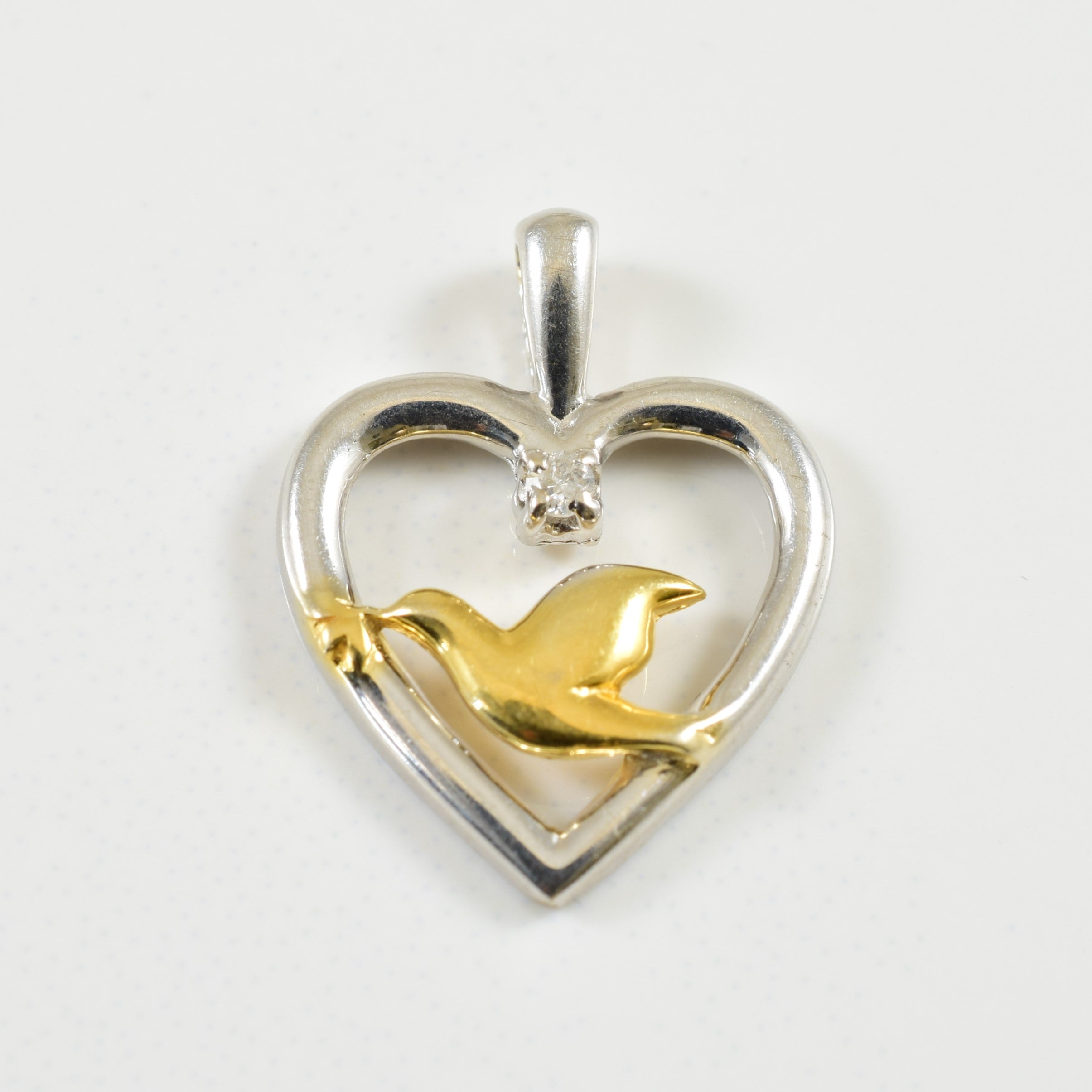 Diamond Heart & Dove Pendant | 0.01ct | - 100 Ways Diamond Heart & Dove Pendant | 0.01ct | - 100 Ways
