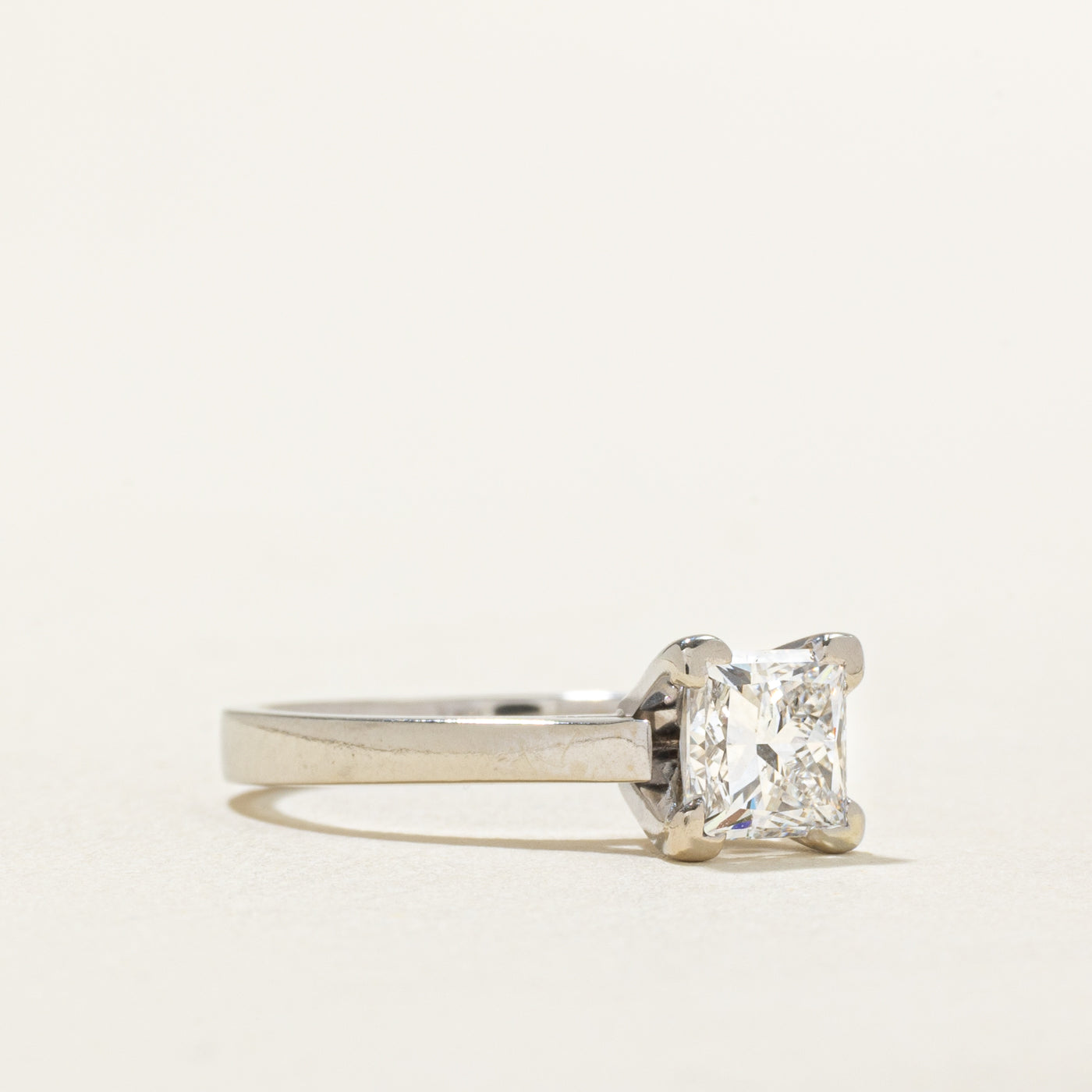 Solitaire Princess Diamond Engagement Ring | 0.91 ct, SZ 5 |