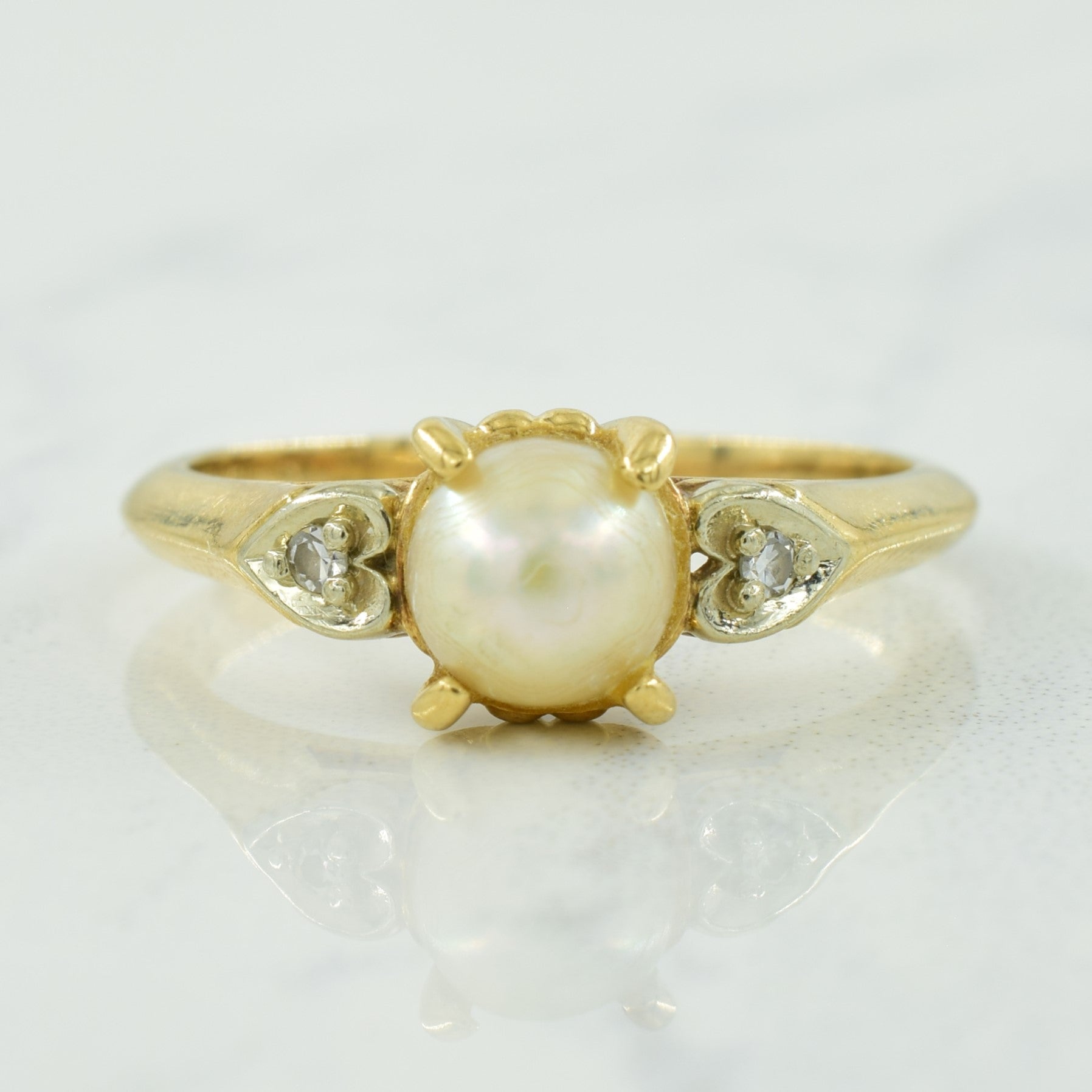 Pearl & Diamond Ring | 1.10ct, 0.02ctw | SZ 6.25 |