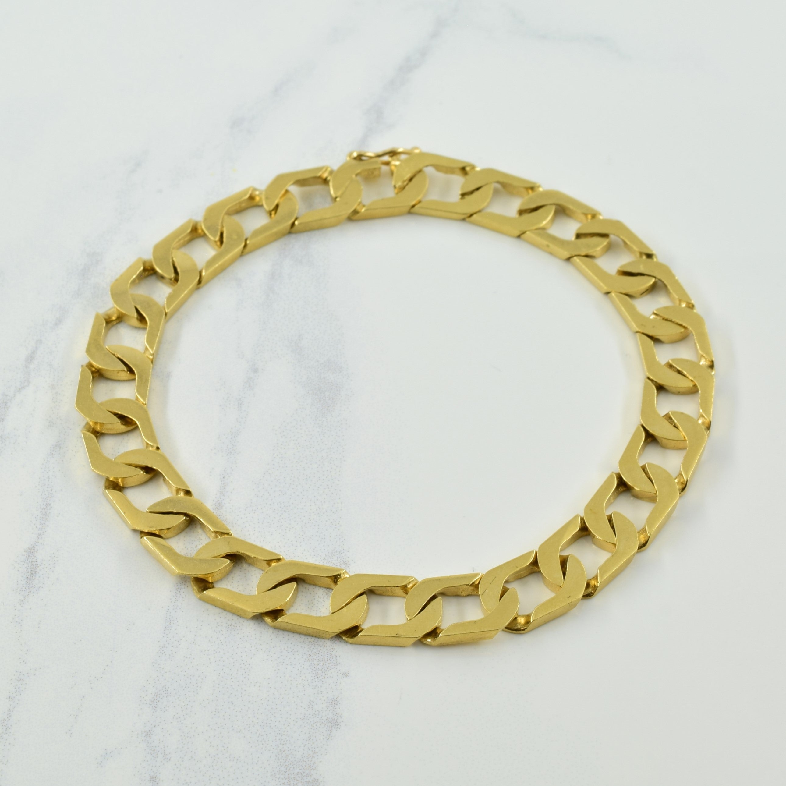 Bracelet à maillons cubains en or jaune 10 carats | 8,75" | 