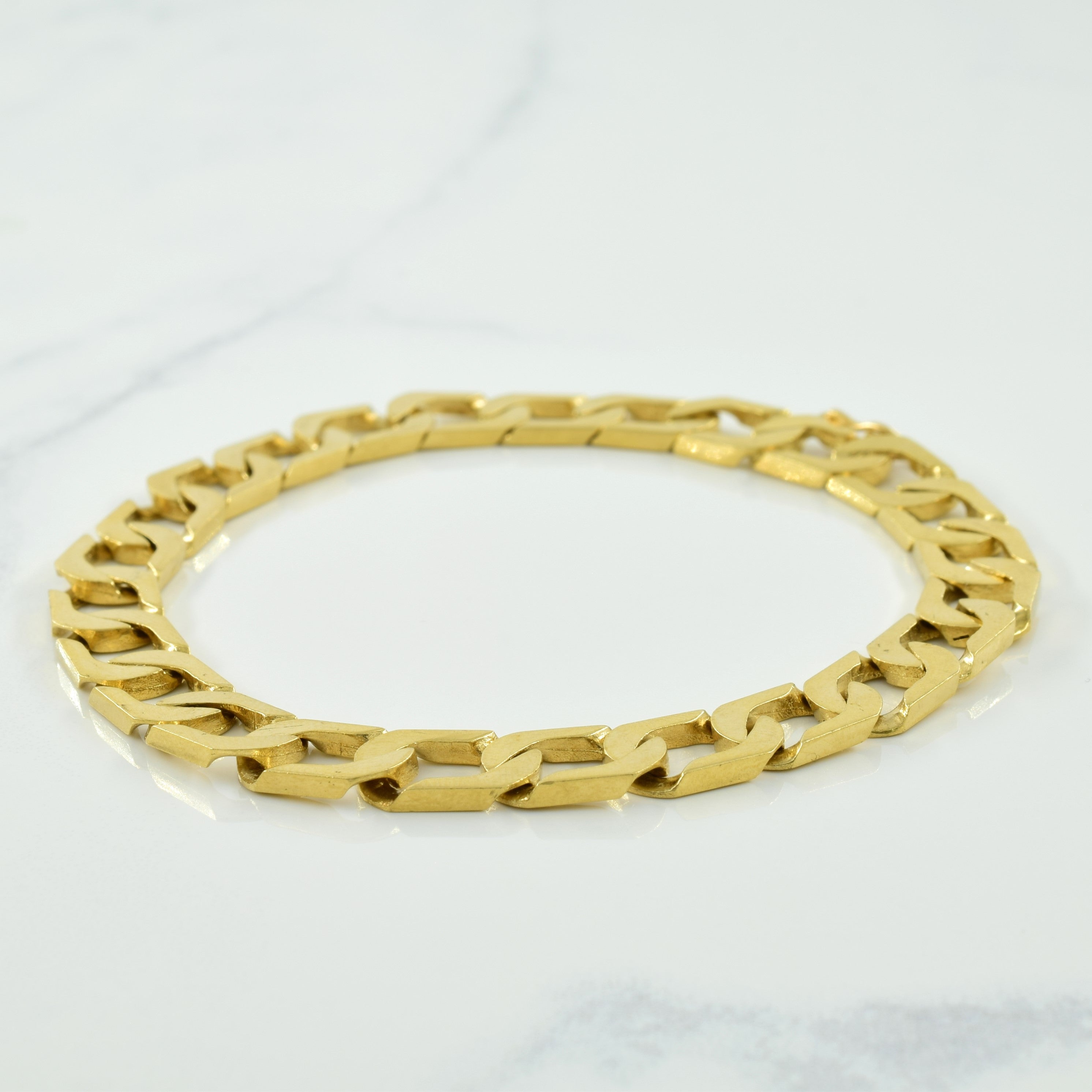 Bracelet à maillons cubains en or jaune 10 carats | 8,75" | 