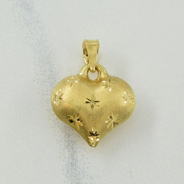 10k Yellow Gold Heart Charm |