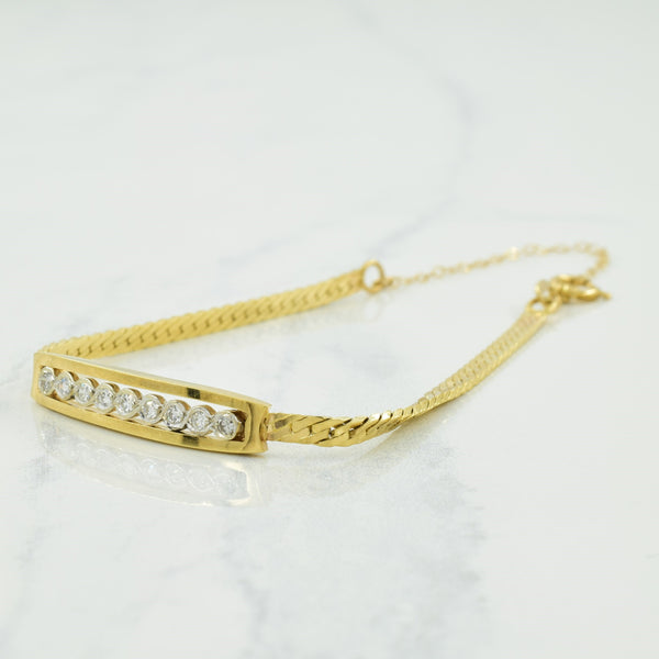 14k Yellow Gold Diamond Bracelet | 0.18ctw | 8