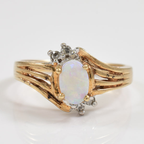 Opal & Diamond Bypass Ring | 0.35ct, 0.04ctw | SZ 4.75 |