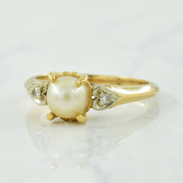 Pearl & Diamond Ring | 1.10ct, 0.02ctw | SZ 6.25 |
