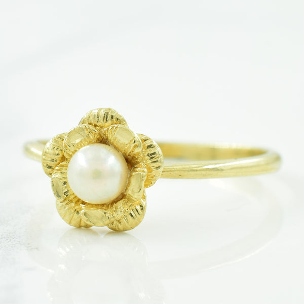 Pearl Flower Ring | 0.50ct | SZ 6.75 |
