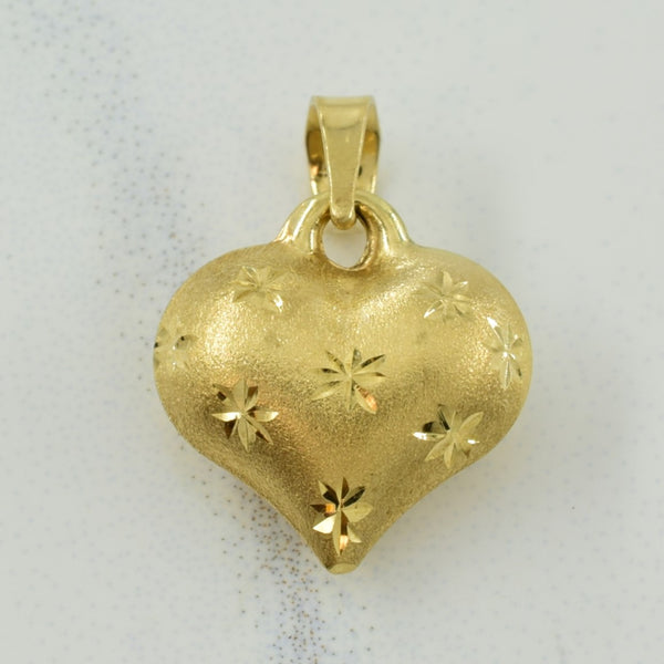 10k Yellow Gold Heart Charm |
